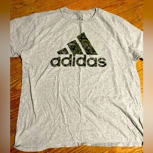 Adidas Men’s Gray with Camo Logo T-shirt